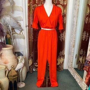Bebe 2 Piece Orange Top and Pants Set